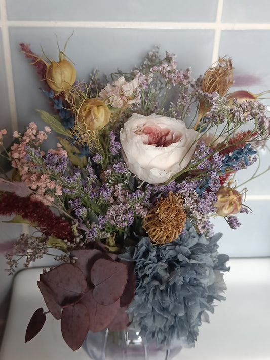 Evighedsbuket i vase "Havbrise"